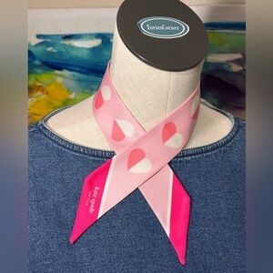 Kate Spade New York pink heart-patterned mini scarf